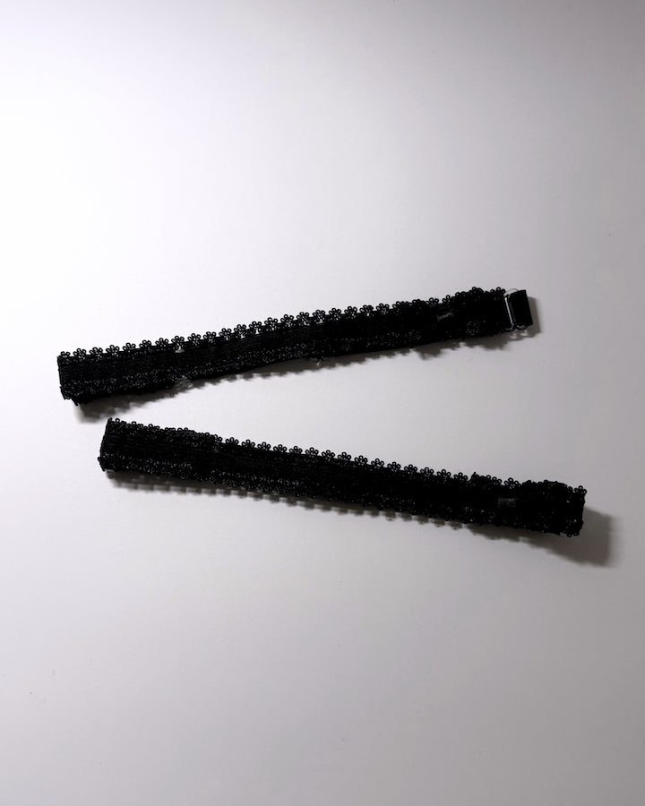 Lady Black Bow Leg Garters