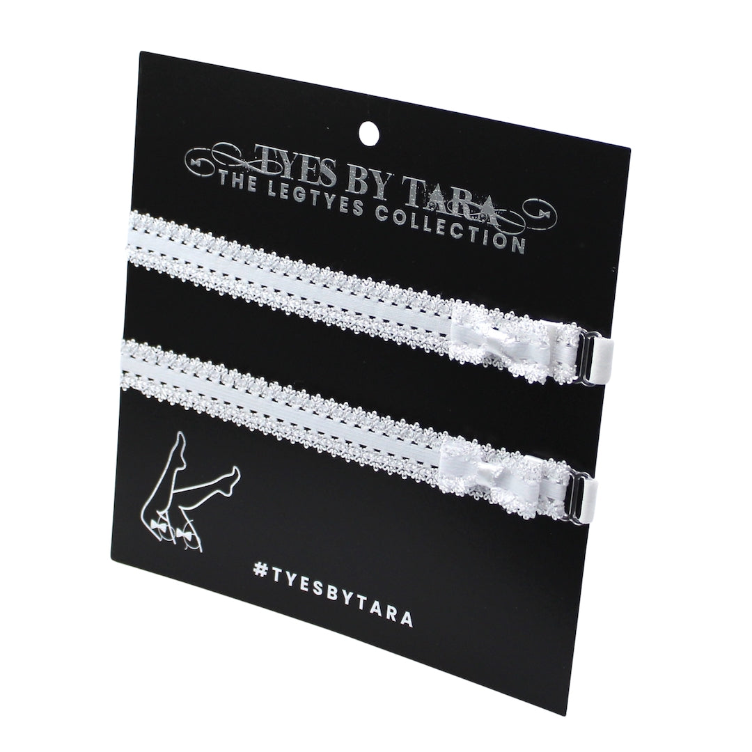 Lady White Bow Leg Garters