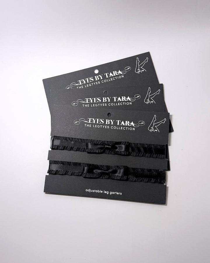 Maiden Black Ruffled Leg Garters 3 Pack