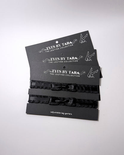 Maiden Black Ruffled Leg Garters 3 Pack