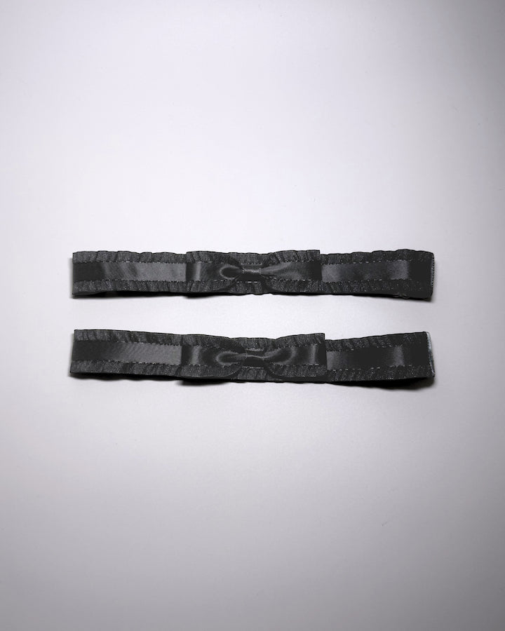Maiden Ruffled Black Leg Garters