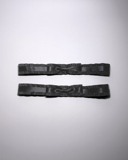 Maiden Ruffled Black Leg Garters