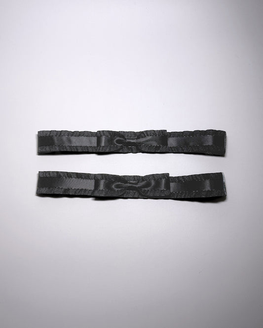 Maiden Ruffled Black Leg Garters
