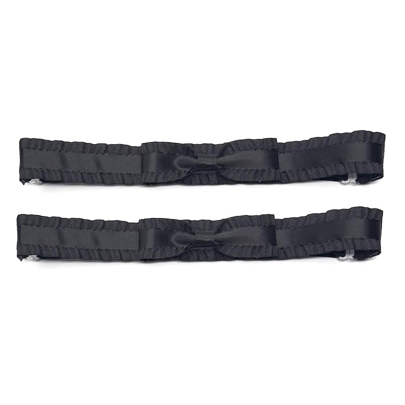 Maiden Black Bow Leg Garters on a white background