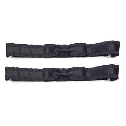 Maiden Black Bow Leg Garters on a white background