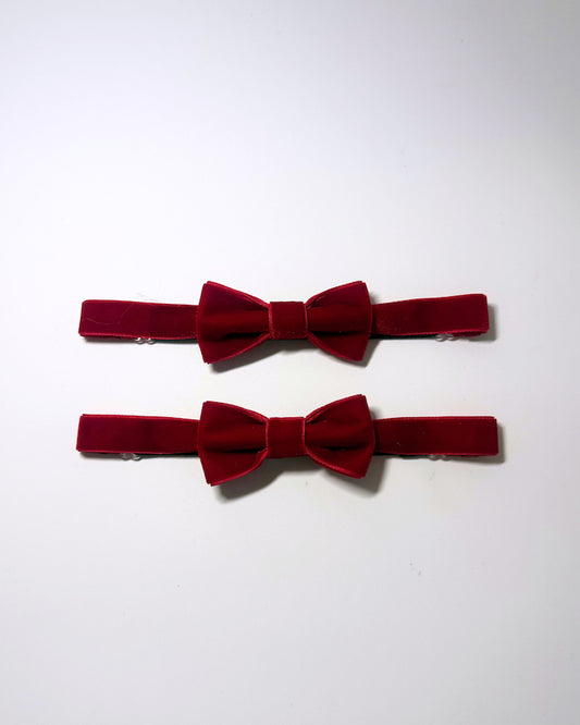 Merry After Dark Red Velvet Bow Leg Garters