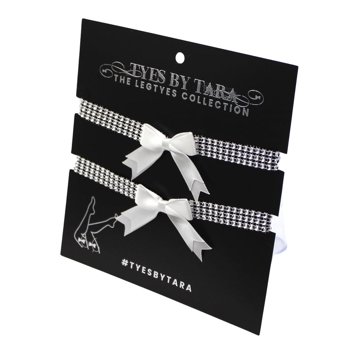 Princesa White Bow Leg Garters