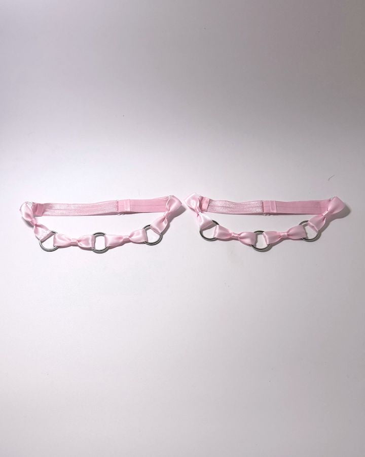 Runaway Pink Bow O Ring Leg Garters