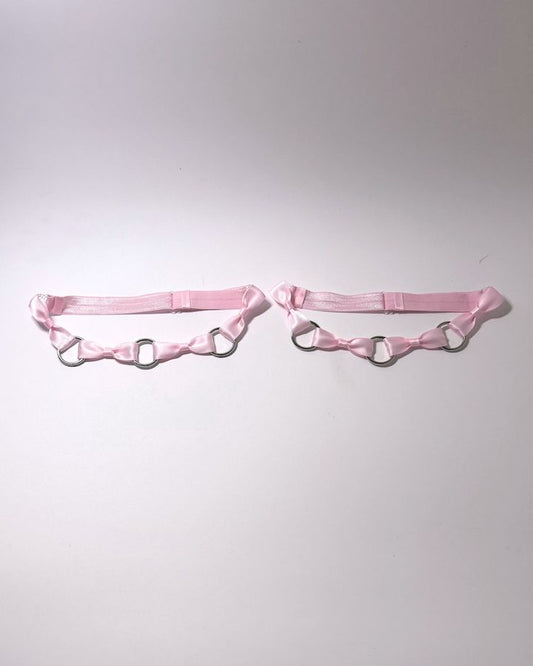 Runaway Pink Bow O Ring Leg Garters