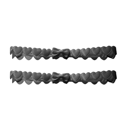 sweetheart black bow leg garters