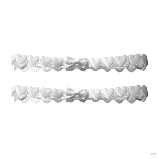 White Heart Bow Leg Garters