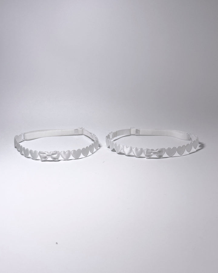 Sweetheart White Leg Garters with White Bows