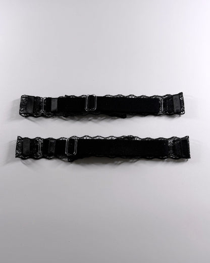 Back View of Siren Black Lace Leg Garters