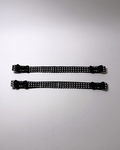 sparkly leg garters with black bows