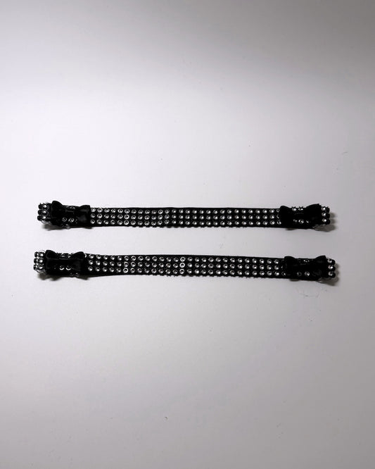 sparkly leg garters with black bows