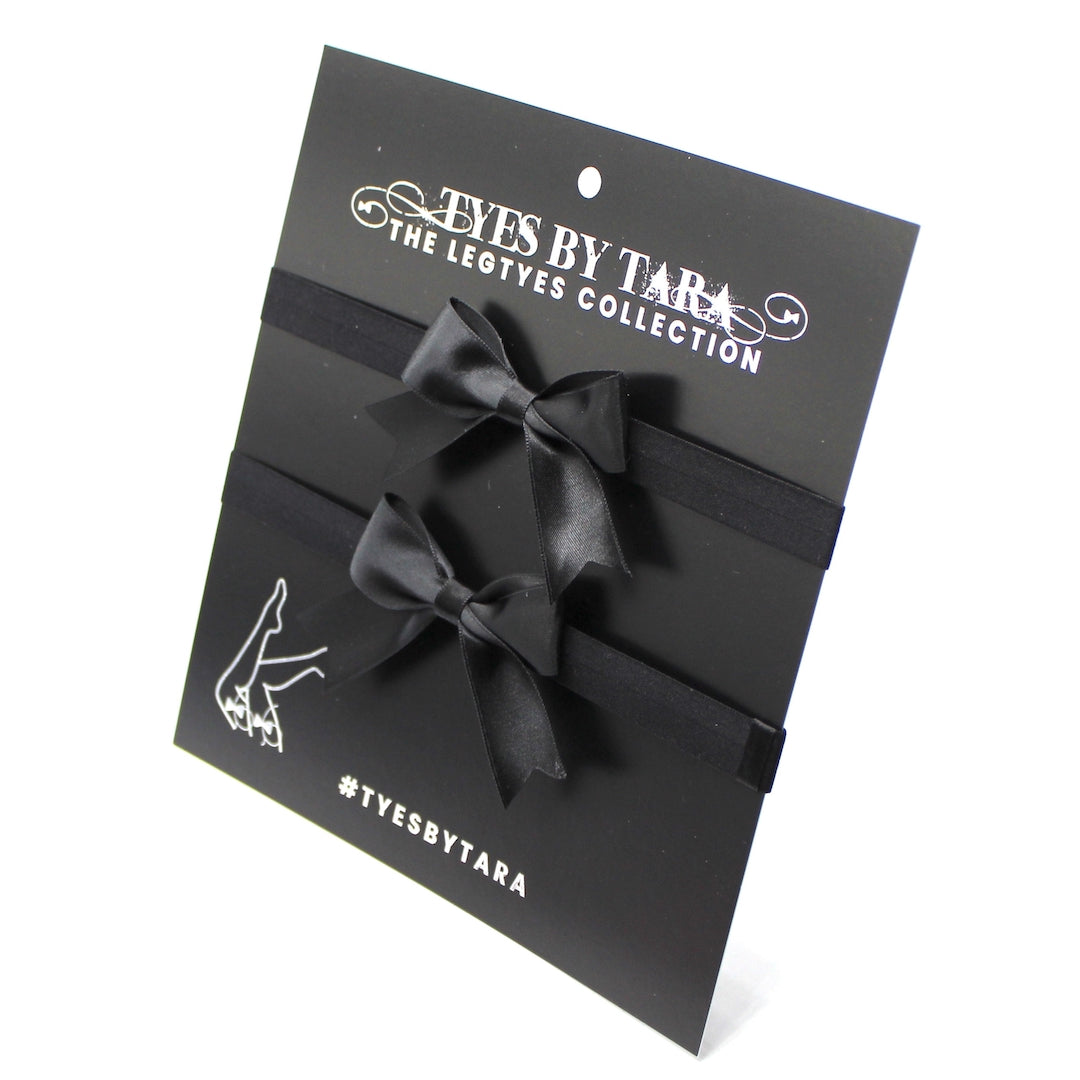 Yours Truly Black Bow Leg Garters