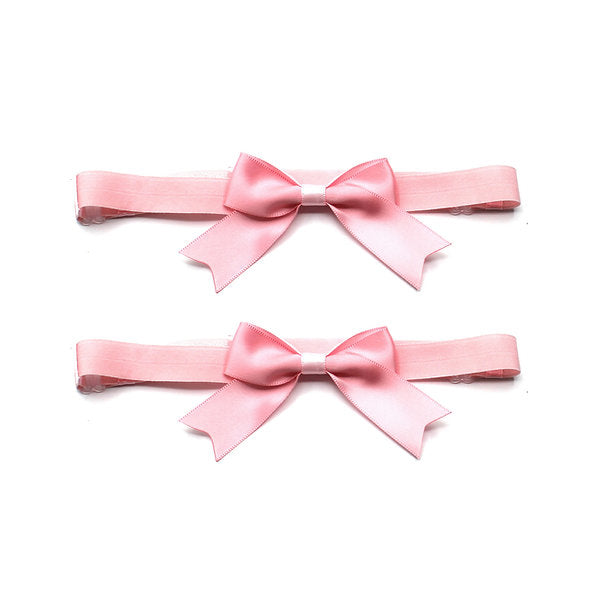 Pink Bow Leg Garters with Adjustable Strap