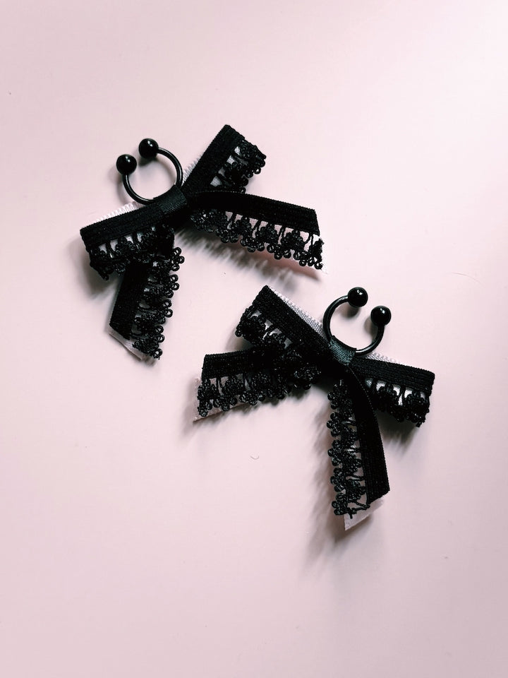 Belle Black Bow Nipple Clamps