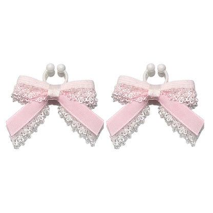 Belle White Back View Bow Nipple Clamps