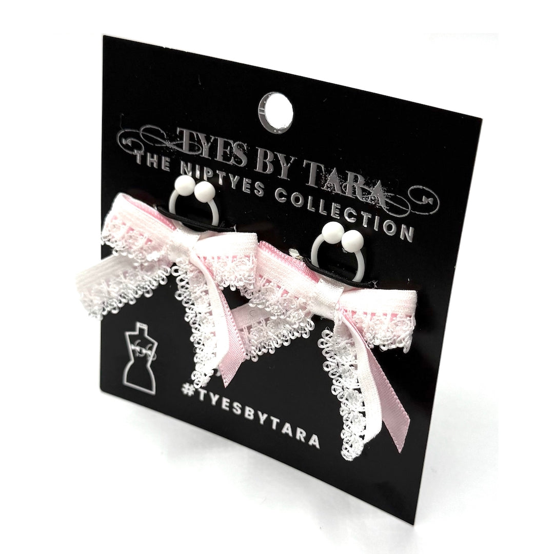 Belle White Bow Nipple Clamps