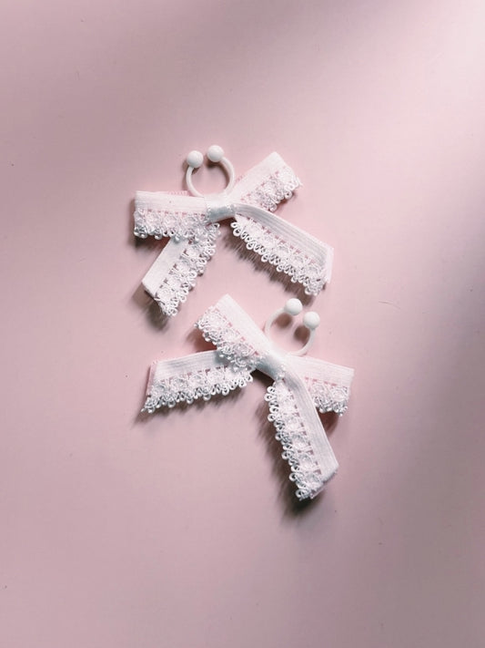 Belle White Bow Nipple Clamps