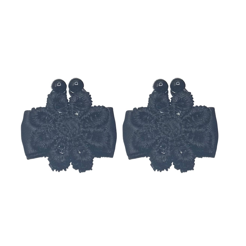 Black Flower Bow Nipple Clamps