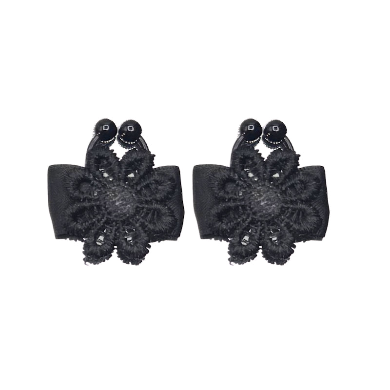 Blossom Black Flower Bow Nipple Clamps
