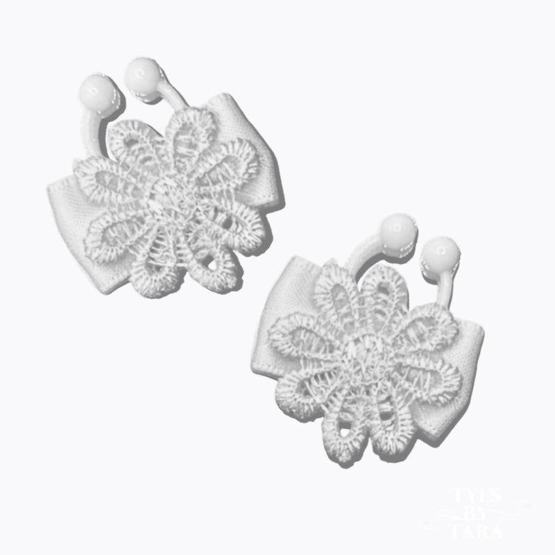Blossom White Bow Nipple Clamps 