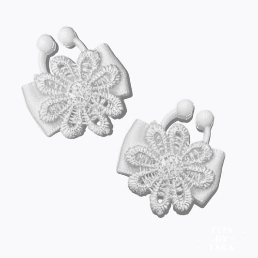 Blossom White Bow Nipple Clamps 