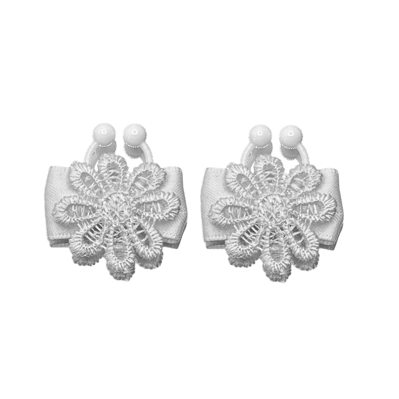 Blossom White Bow Nipple Clamps