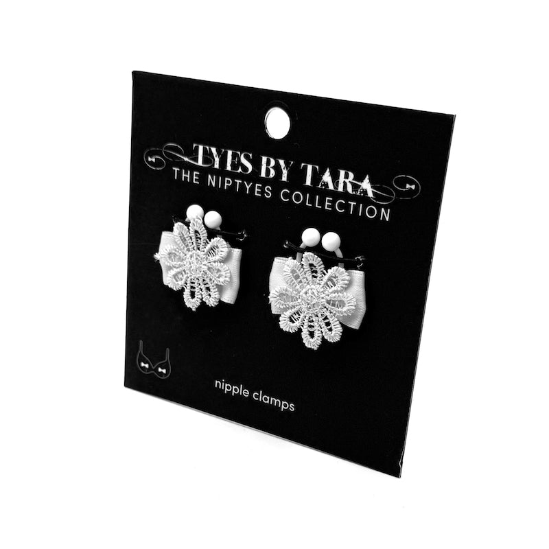 Blossom White Bow Nipple Clamps