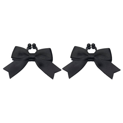 Back View of Bombshell Black Bow Nipple Jewelry