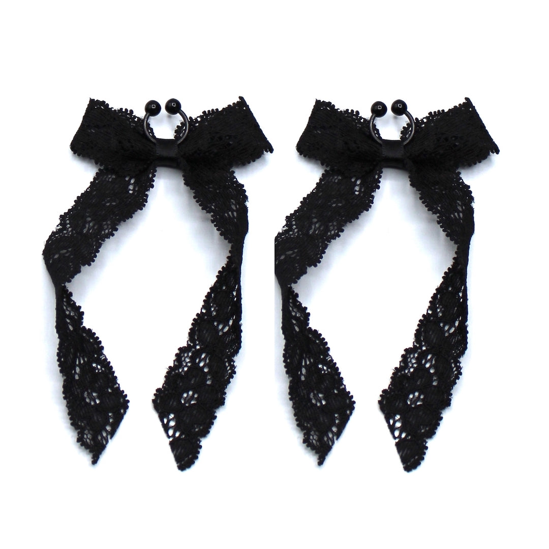 Bougee Lacy Black Bow Nipple Clamps