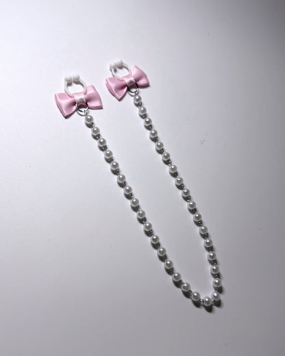 Centerfold Pink Pearl Nipple Clamps Side View