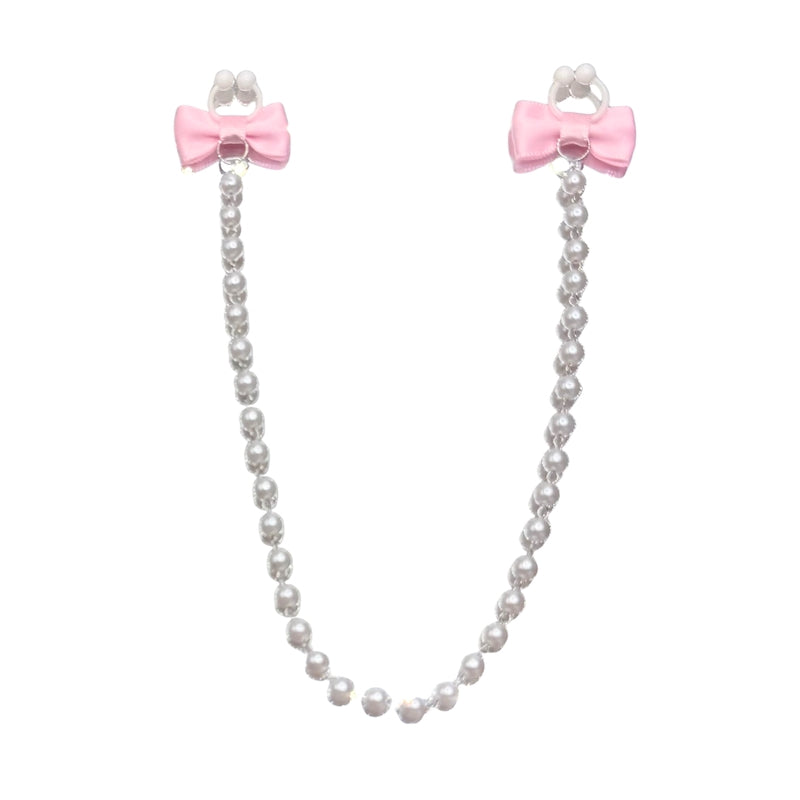 Pink Bow Pearl Nipple Clamps