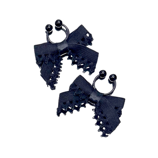 foxy black-bow-nipple-jewelry