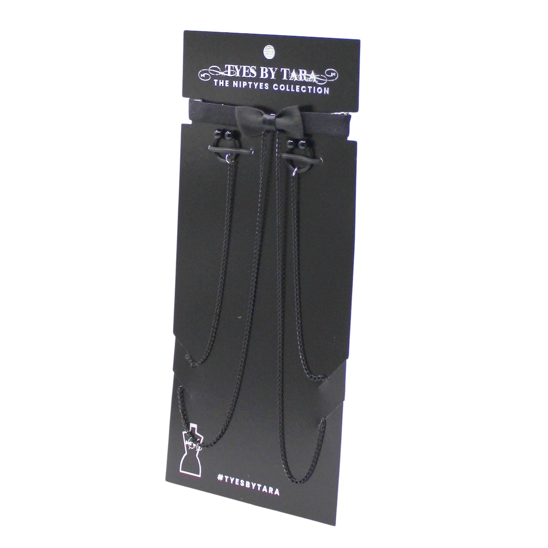 Heartbreaker Black Chain Nipple Clamps on Black Card