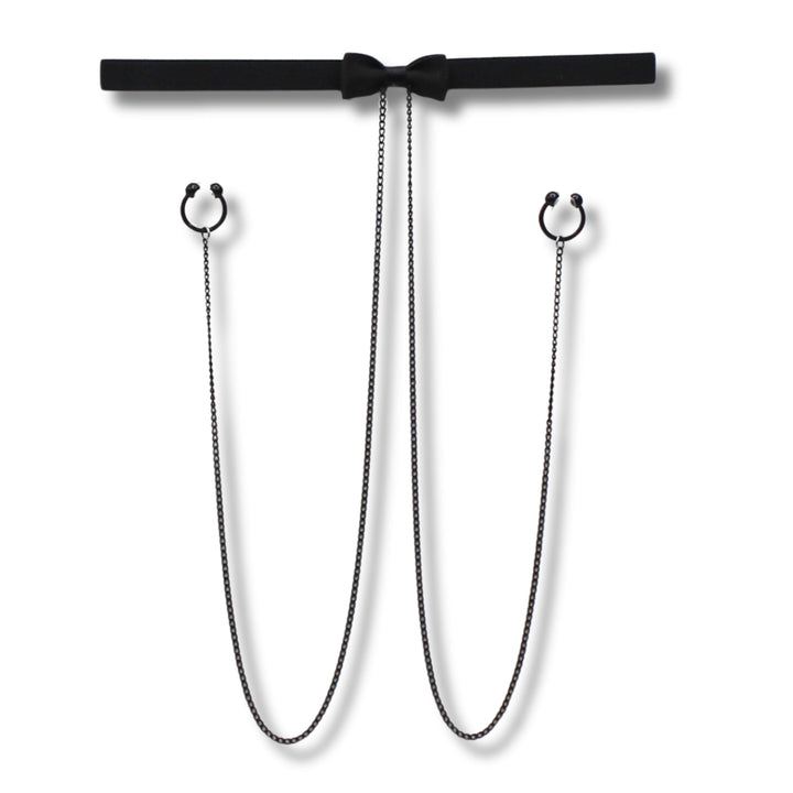 Black Bow Nipple Clamp Choker