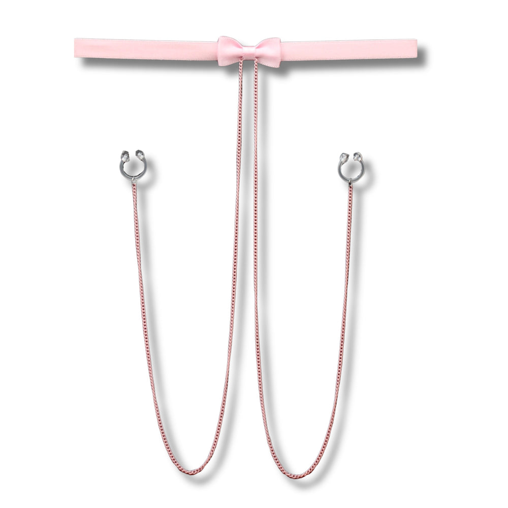 Pink Nipple Clamps Choker