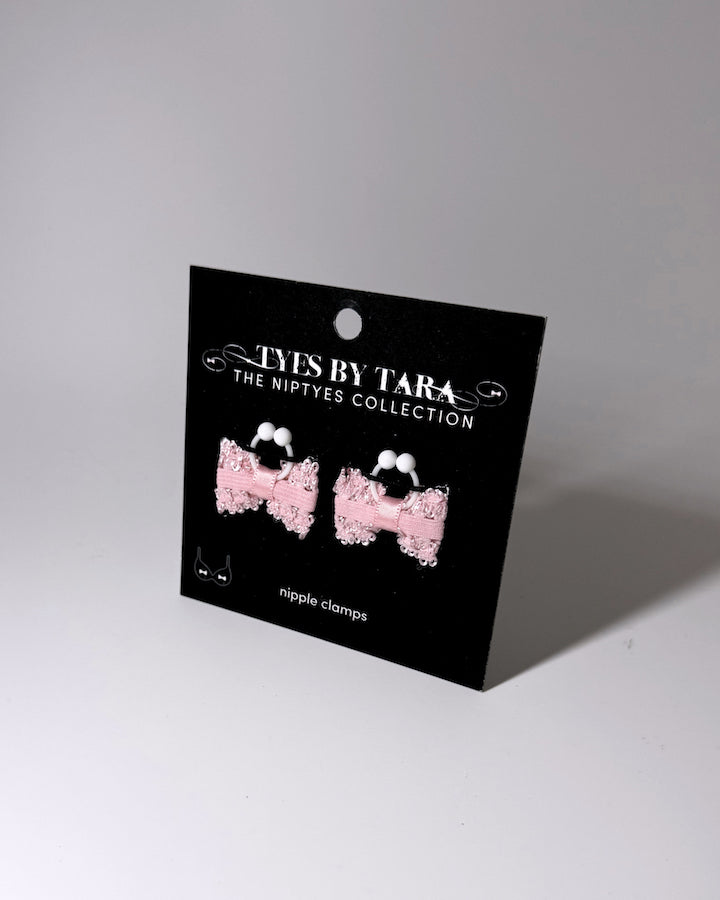 Lady Bow Nipple Clamps Jewelry Black Card