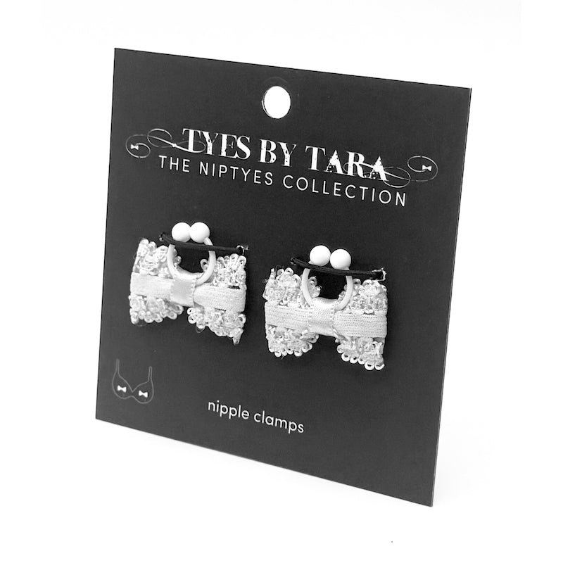 Lady White Bow NIpple Jewelry