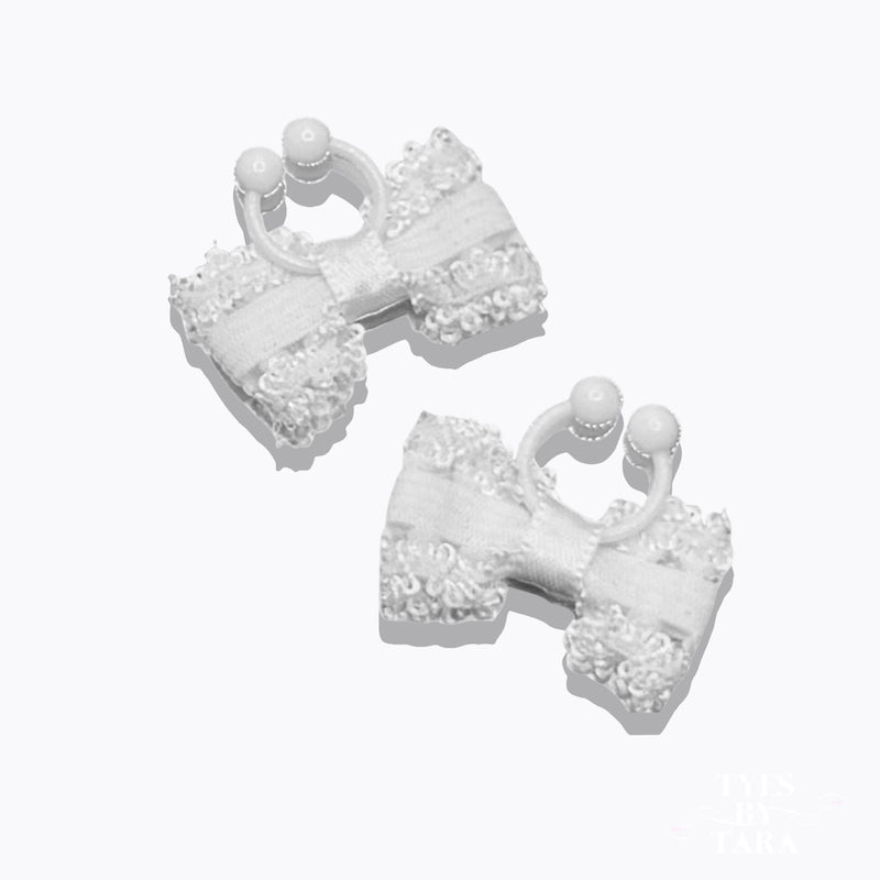 Lady White Bow Nipple Jewelry