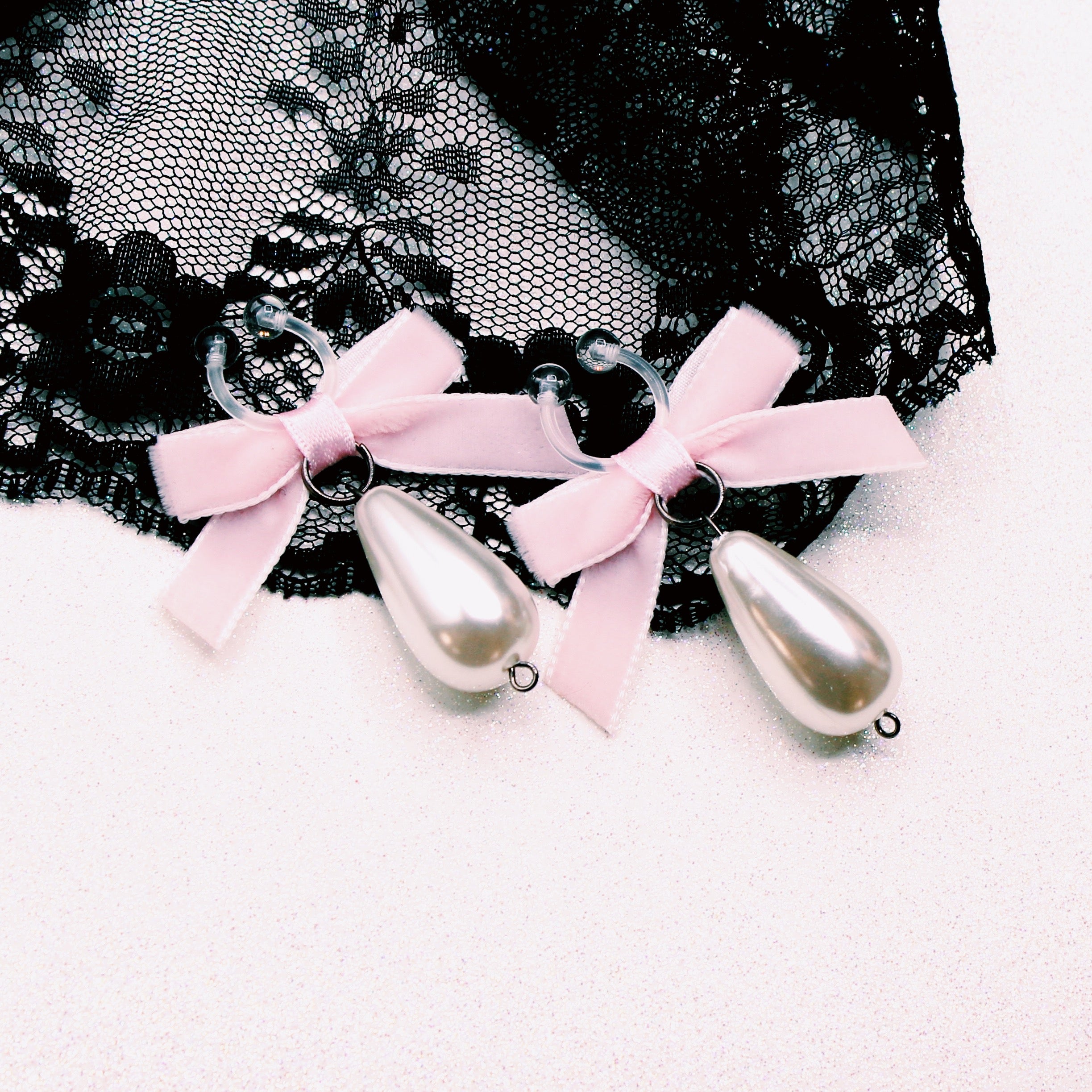 Velvet Pink Bow Nipple Clamps