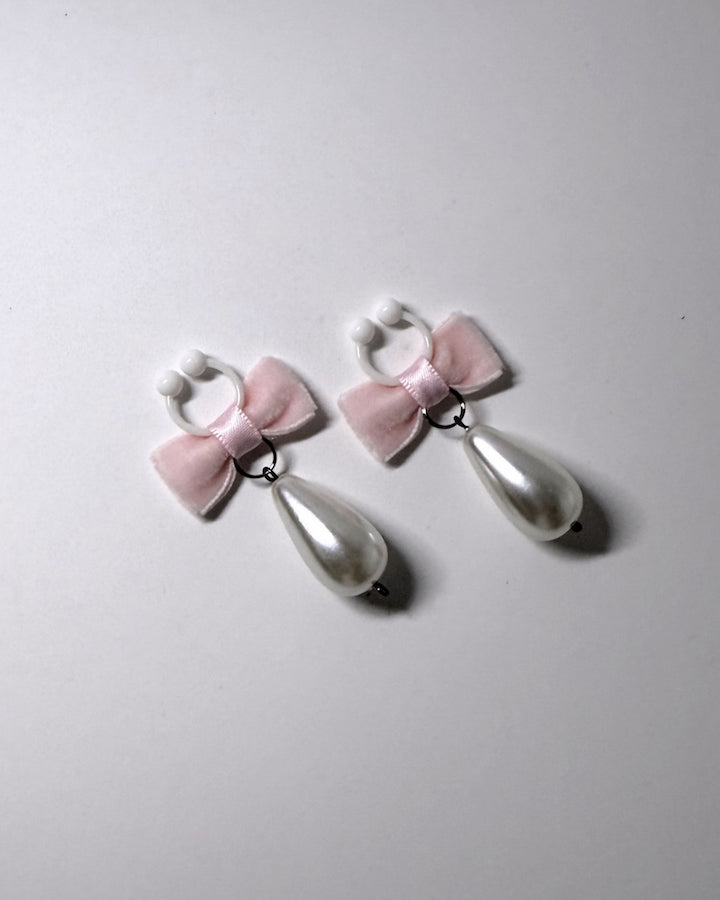 Madam Pink Velvet Bow Nipple Clamps