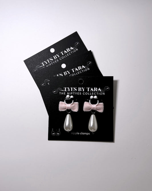 Madam Pink Velvet Pearl Nipple Clamps 3 Pack