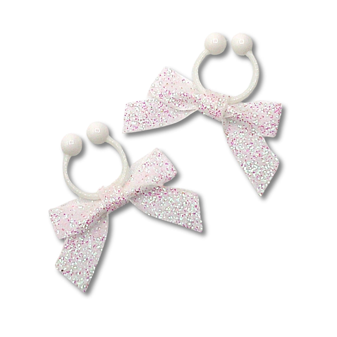 Sparkly White Bow Nipple Clamps