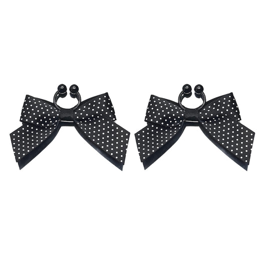 Pinup Black Retro Bow Nipple Clamps Jewelry