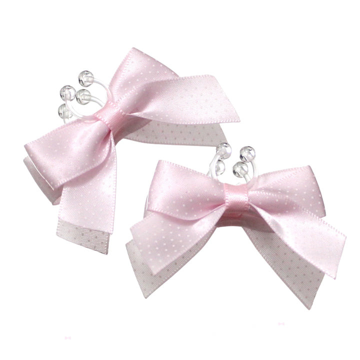 Pink Pindotted Bow Nipple Clamps