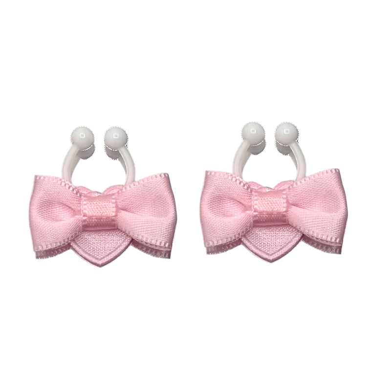 Back View Pink Bow Heart Nipple Clamps Jewelry