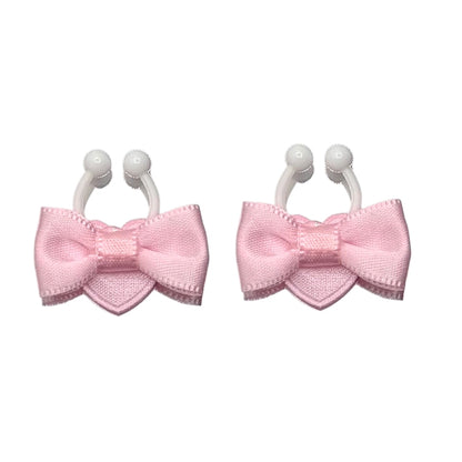 Back View Pink Bow Heart Nipple Clamps Jewelry